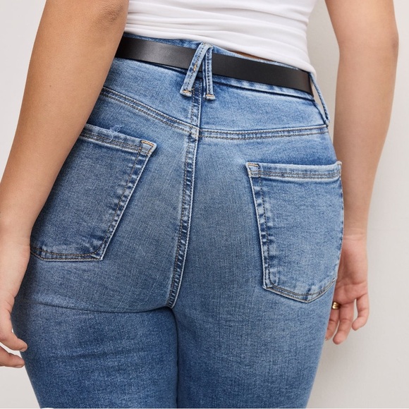 Good American Always Fits Good Legs Straight Mid To High Rise Jeans Indigo 316 - Picture 9 of 14